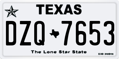 TX license plate DZQ7653