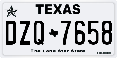 TX license plate DZQ7658