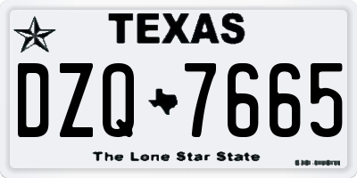 TX license plate DZQ7665