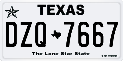 TX license plate DZQ7667