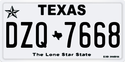 TX license plate DZQ7668