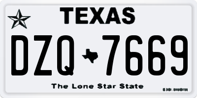 TX license plate DZQ7669