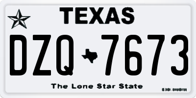 TX license plate DZQ7673