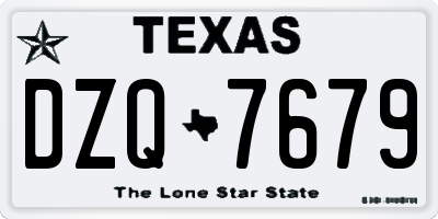 TX license plate DZQ7679