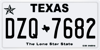 TX license plate DZQ7682
