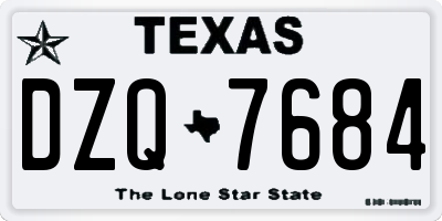 TX license plate DZQ7684