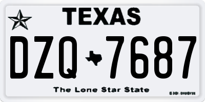 TX license plate DZQ7687