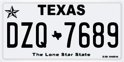 TX license plate DZQ7689