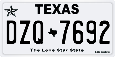 TX license plate DZQ7692