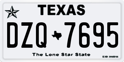 TX license plate DZQ7695
