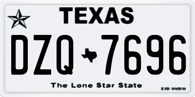TX license plate DZQ7696