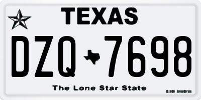 TX license plate DZQ7698