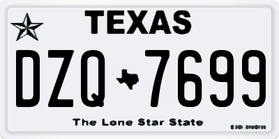 TX license plate DZQ7699