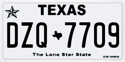 TX license plate DZQ7709