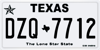 TX license plate DZQ7712