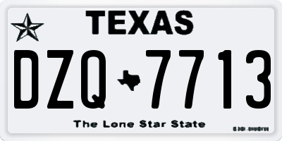 TX license plate DZQ7713