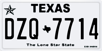 TX license plate DZQ7714