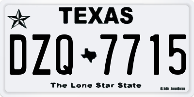 TX license plate DZQ7715