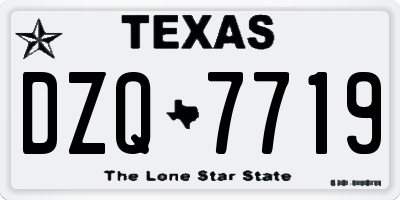 TX license plate DZQ7719