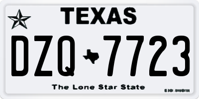 TX license plate DZQ7723