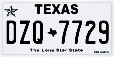 TX license plate DZQ7729