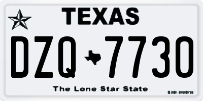TX license plate DZQ7730