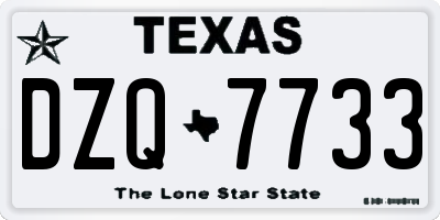 TX license plate DZQ7733