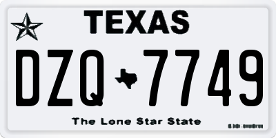 TX license plate DZQ7749