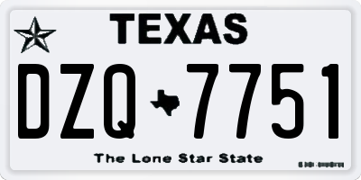 TX license plate DZQ7751