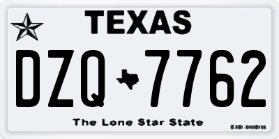 TX license plate DZQ7762
