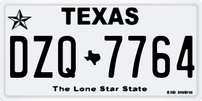 TX license plate DZQ7764