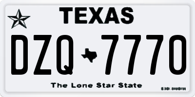 TX license plate DZQ7770