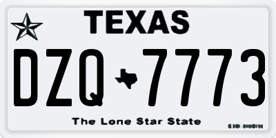 TX license plate DZQ7773