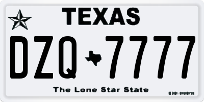TX license plate DZQ7777