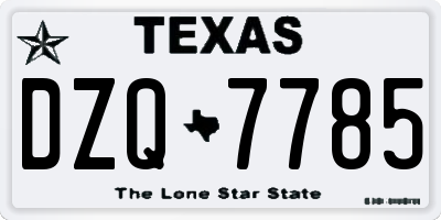 TX license plate DZQ7785