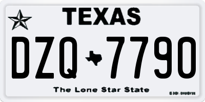 TX license plate DZQ7790