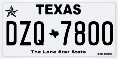 TX license plate DZQ7800