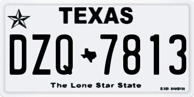 TX license plate DZQ7813