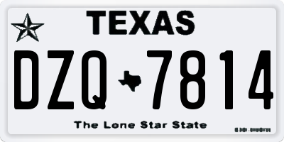 TX license plate DZQ7814