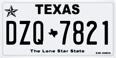 TX license plate DZQ7821