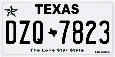 TX license plate DZQ7823
