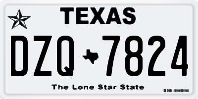 TX license plate DZQ7824