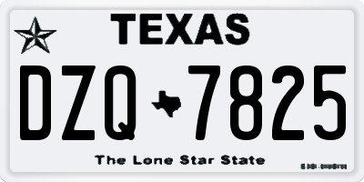 TX license plate DZQ7825