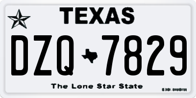TX license plate DZQ7829
