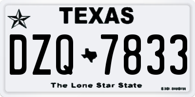 TX license plate DZQ7833