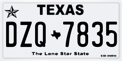TX license plate DZQ7835