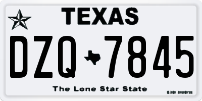 TX license plate DZQ7845