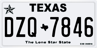 TX license plate DZQ7846