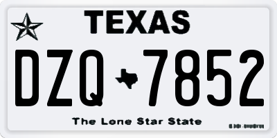 TX license plate DZQ7852