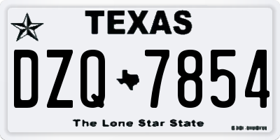TX license plate DZQ7854